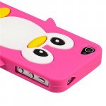Wholesale iPhone 4S/4 3D Penguin Case (Hot Pink)